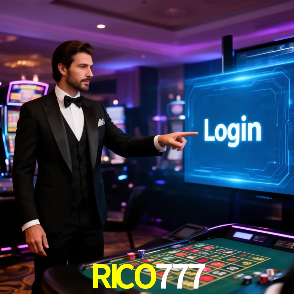RICO777 Login - OTP, cuenta y soporte Pantalla RICO777 Login con OTP, contraseña, cuenta segura y soporte móvil